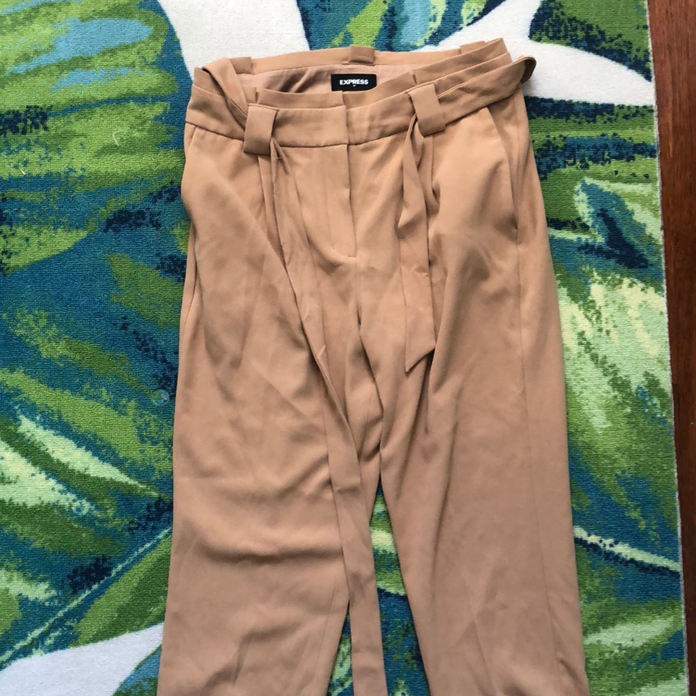 Tan high waisted trousers